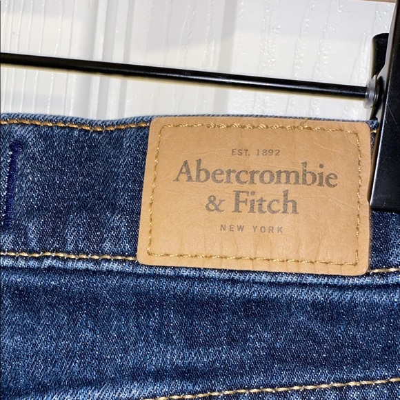 Abercrombie & Fitch Blue Jean Shorts High-Waisted Rolled Hem Size 0 - Picture 4 of 9